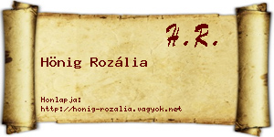 Hönig Rozália névjegykártya